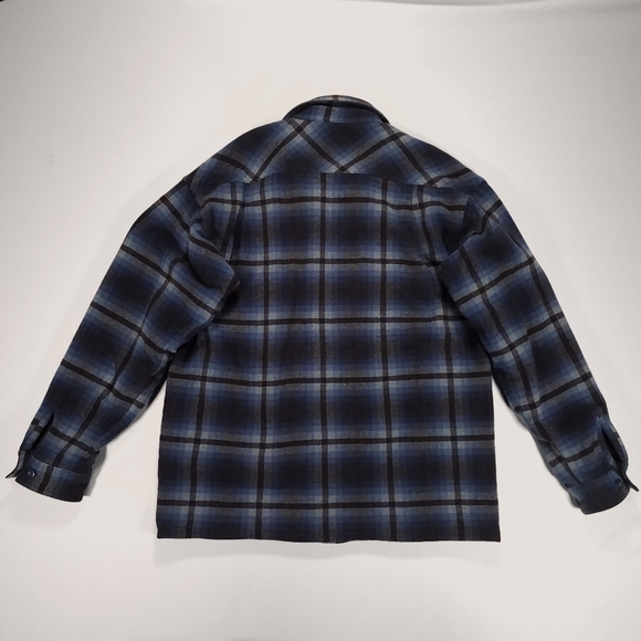 Patagonia Alder Shirt Jacket Wool Blend Fleece Lined Mens M Blue Black Rare! GUC - Picture 2 of 16